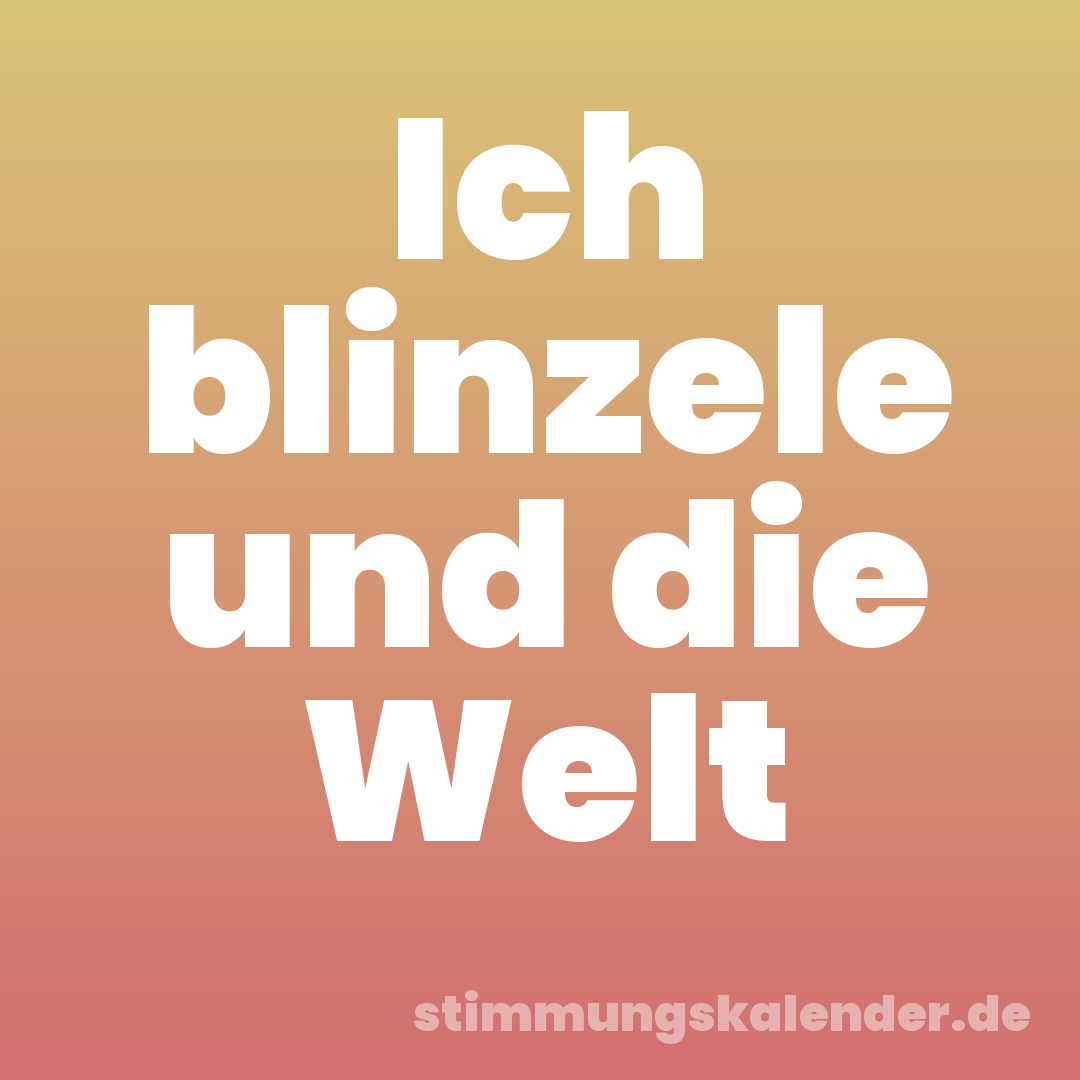 Ich blinzele und die Welt