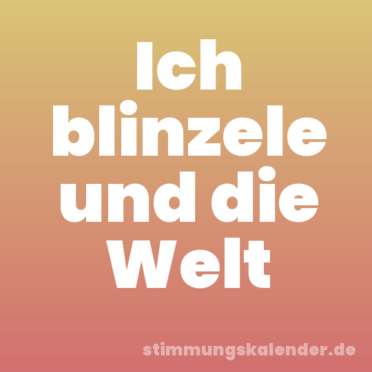 Ich blinzele und die Welt
