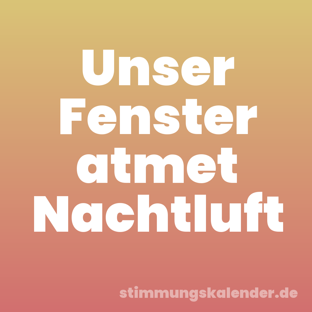 Unser Fenster atmet Nachtluft
