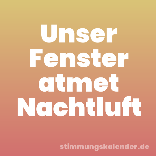 Unser Fenster atmet Nachtluft