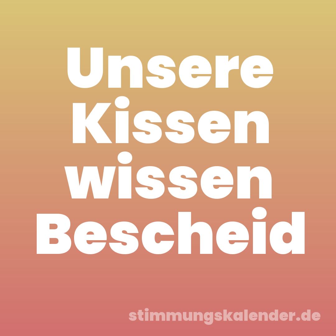 Unsere Kissen wissen Bescheid