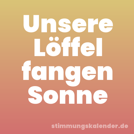 Unsere Löffel fangen Sonne