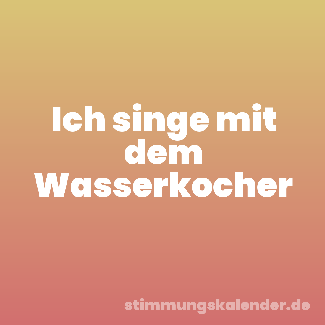 Ich singe mit dem Wasserkocher