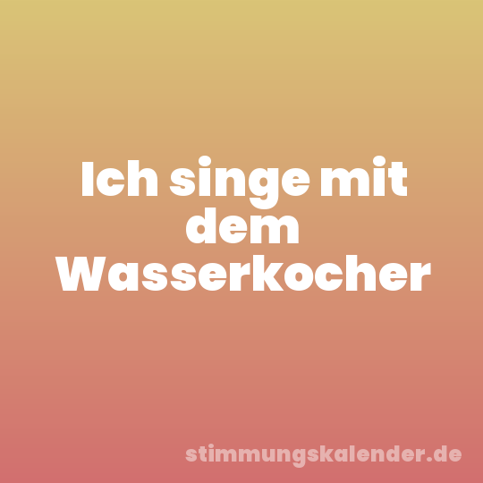 Ich singe mit dem Wasserkocher