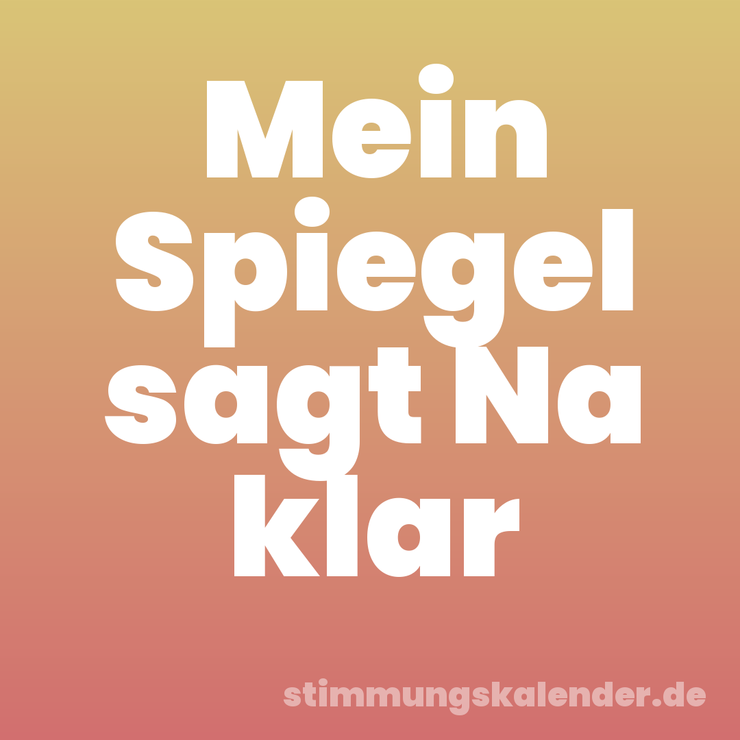 Mein Spiegel sagt Na klar