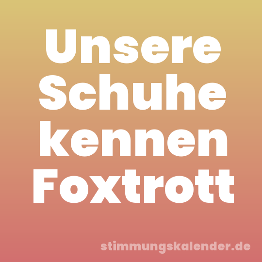 Unsere Schuhe kennen Foxtrott