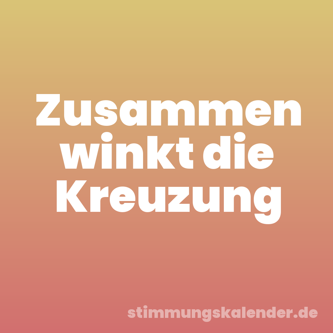 Zusammen winkt die Kreuzung