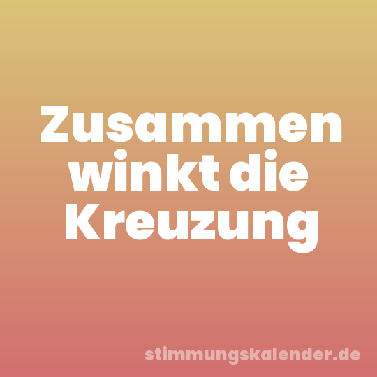 Zusammen winkt die Kreuzung