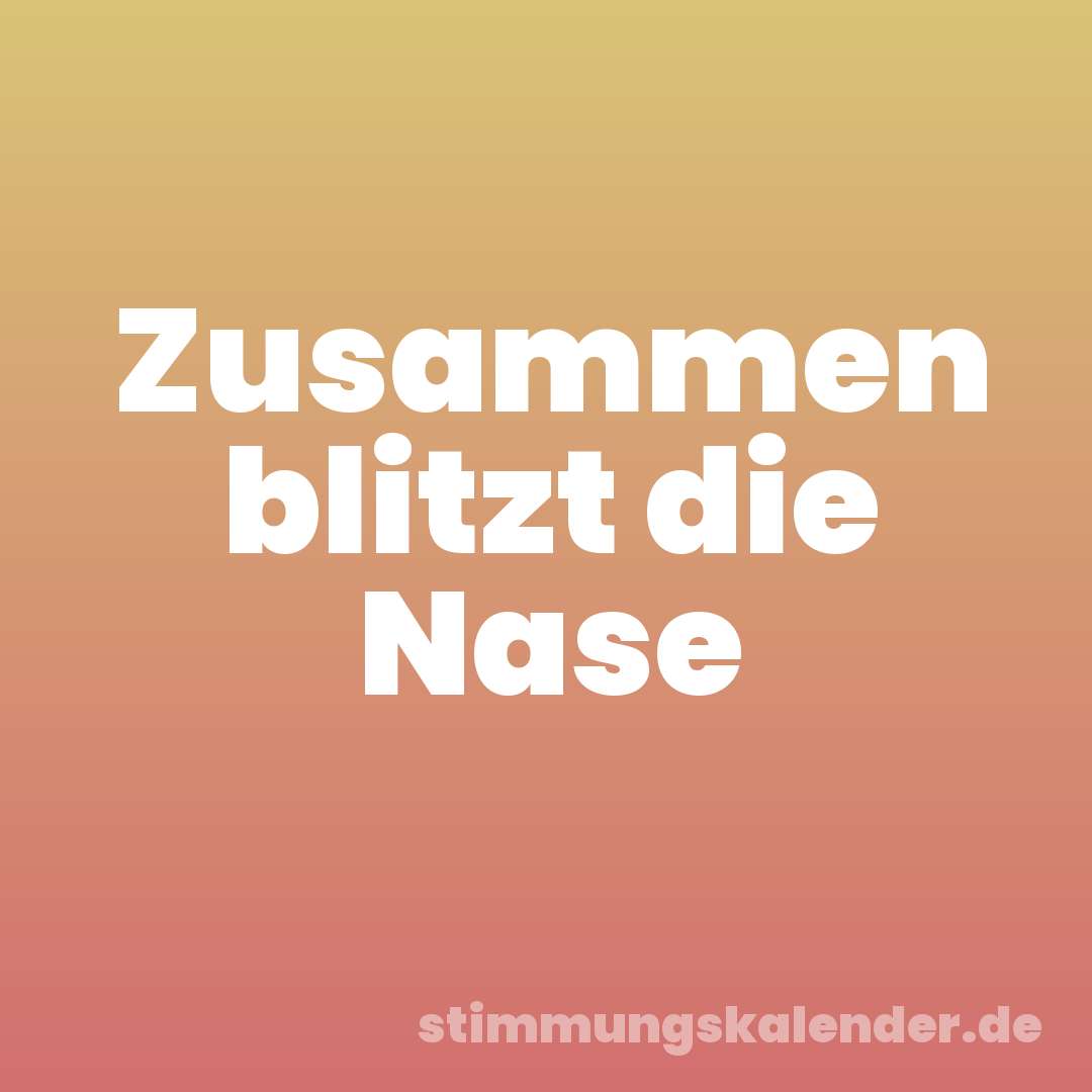 Zusammen blitzt die Nase