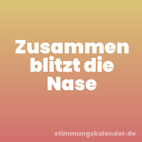 Zusammen blitzt die Nase