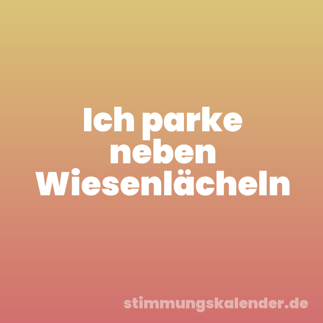 Ich parke neben Wiesenlächeln