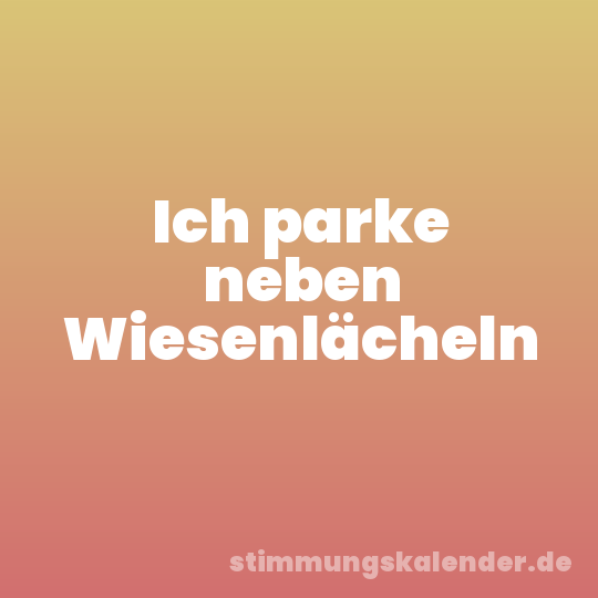 Ich parke neben Wiesenlächeln