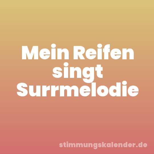 Mein Reifen singt Surrmelodie