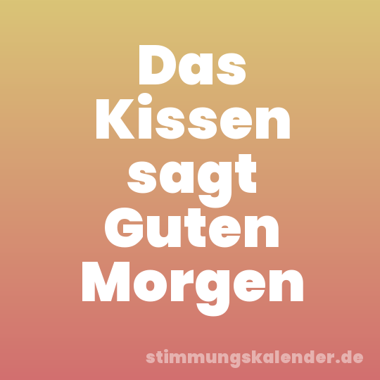 Das Kissen sagt Guten Morgen