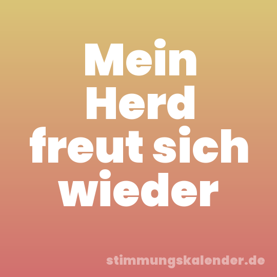 Mein Herd freut sich wieder
