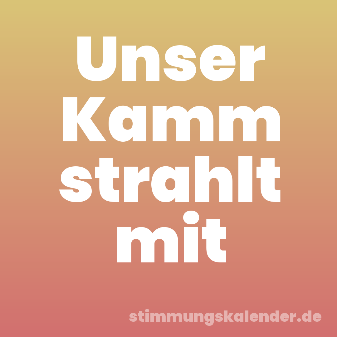 Unser Kamm strahlt mit