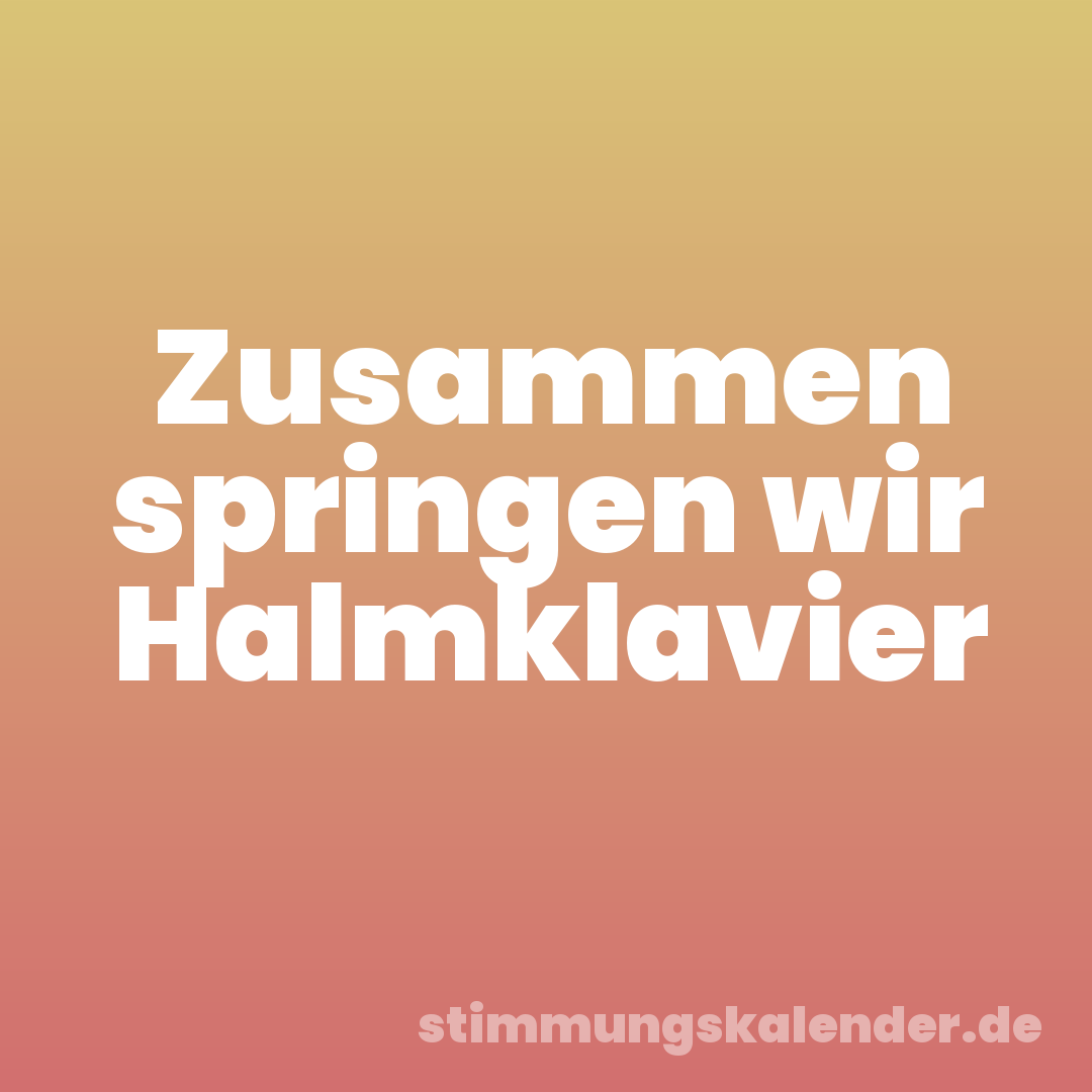 Zusammen springen wir Halmklavier