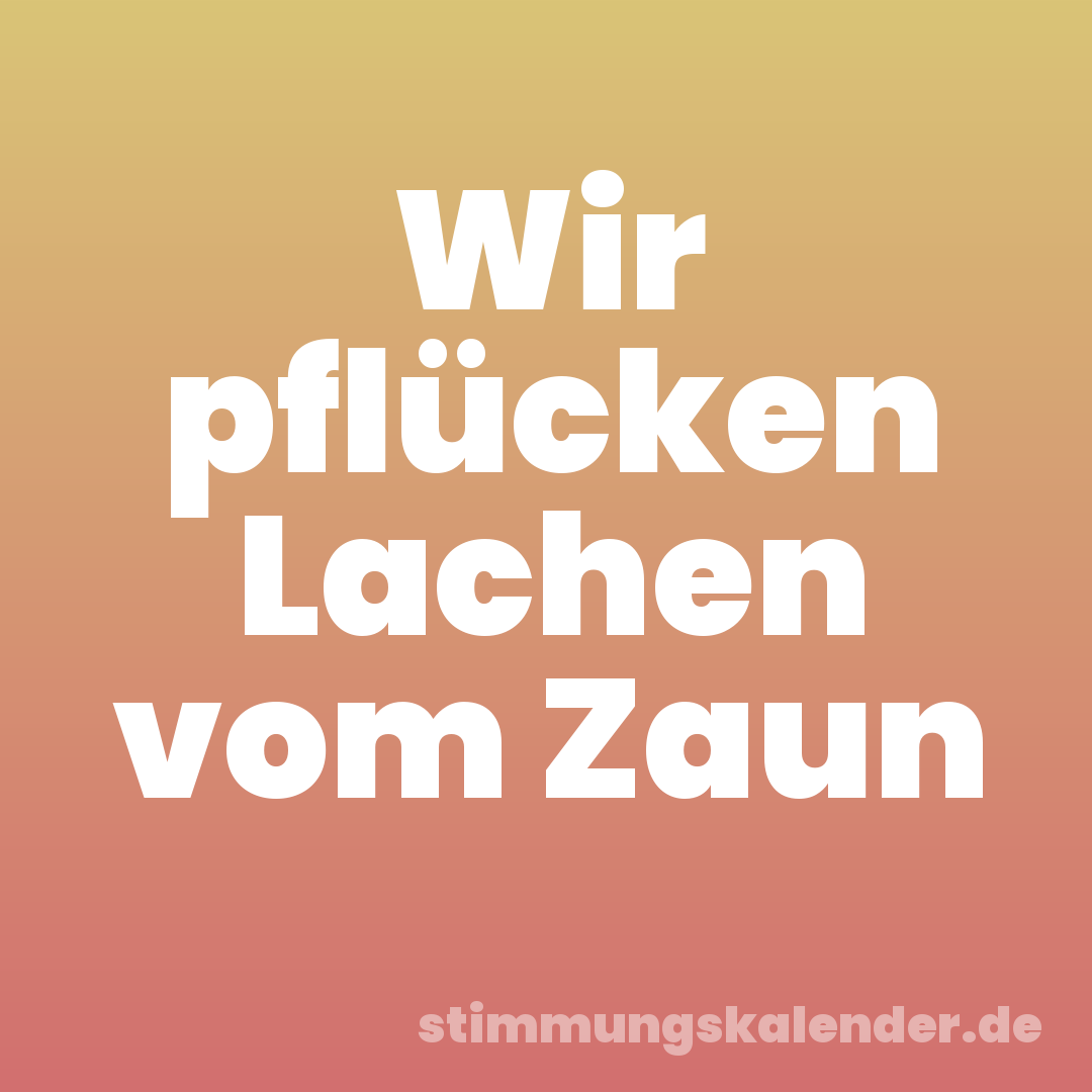 Wir pflücken Lachen vom Zaun