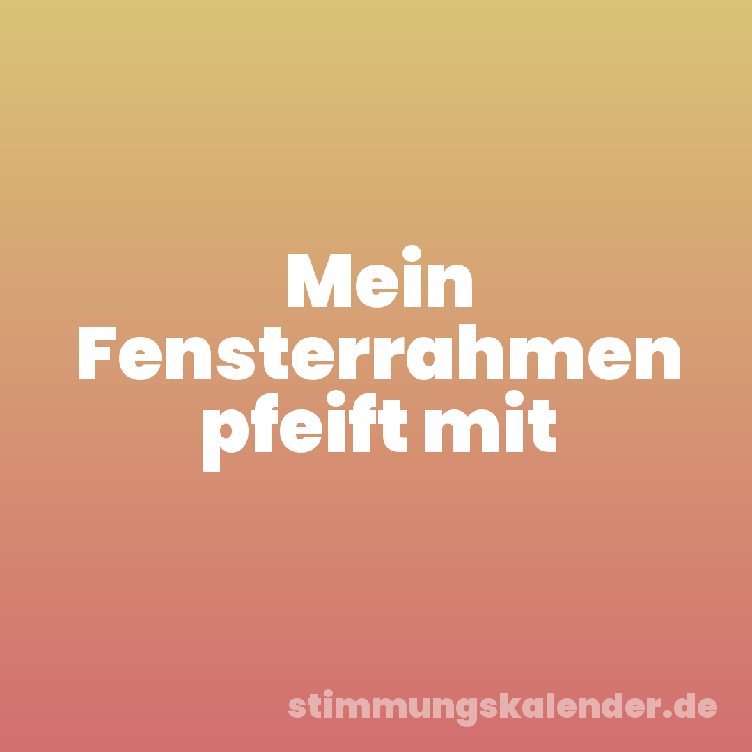 Mein Fensterrahmen pfeift mit