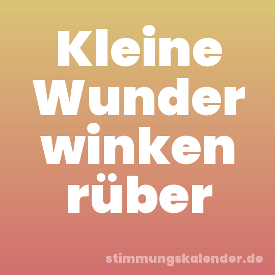 Kleine Wunder winken rüber
