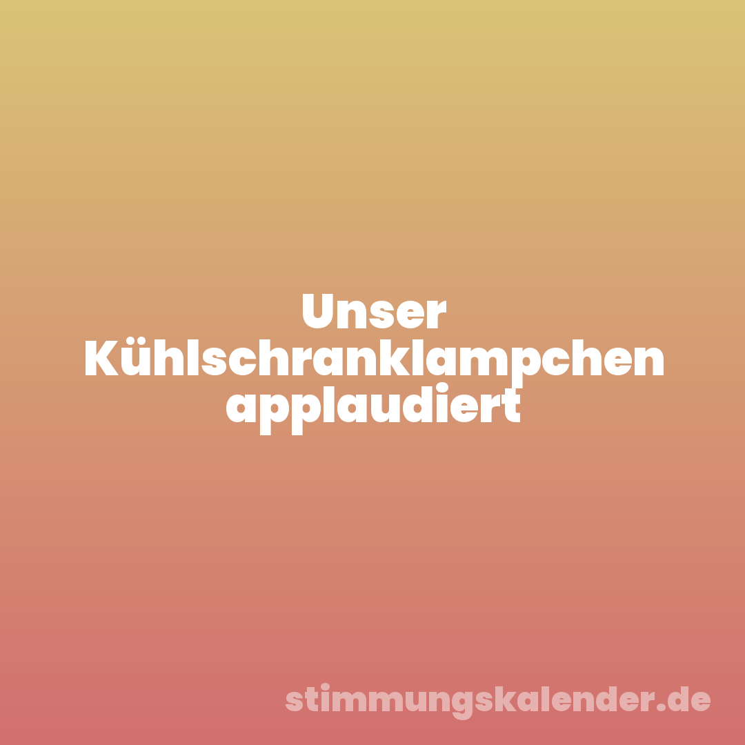 Unser Kühlschranklampchen applaudiert
