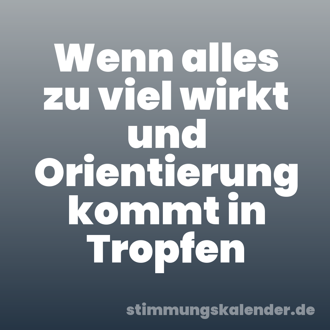 Wenn alles zu viel wirkt und Orientierung kommt in Tropfen