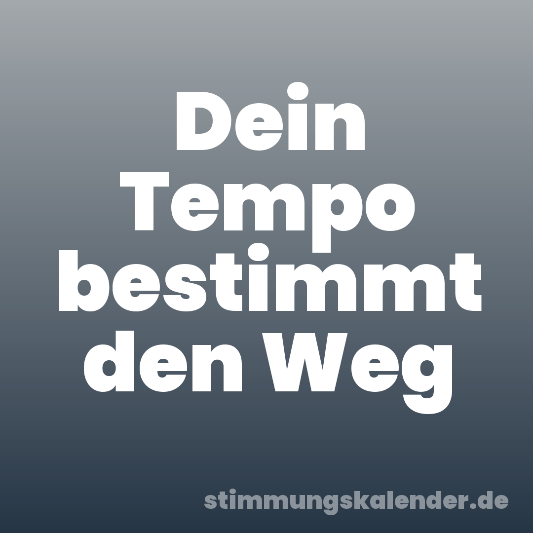 Dein Tempo bestimmt den Weg