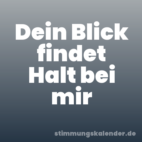 Dein Blick findet Halt bei mir