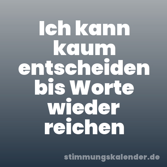 Ich kann kaum entscheiden bis Worte wieder reichen