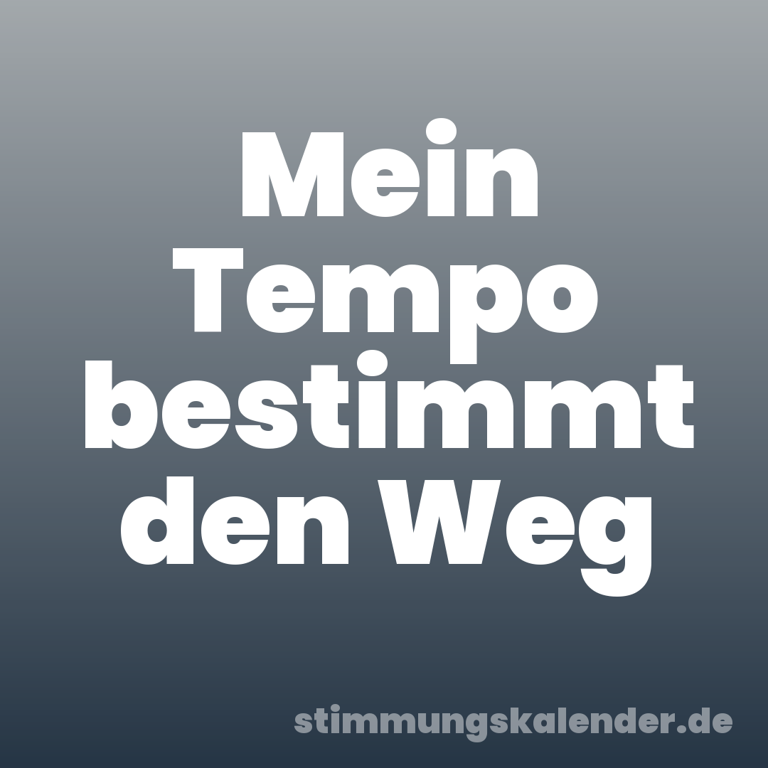Mein Tempo bestimmt den Weg