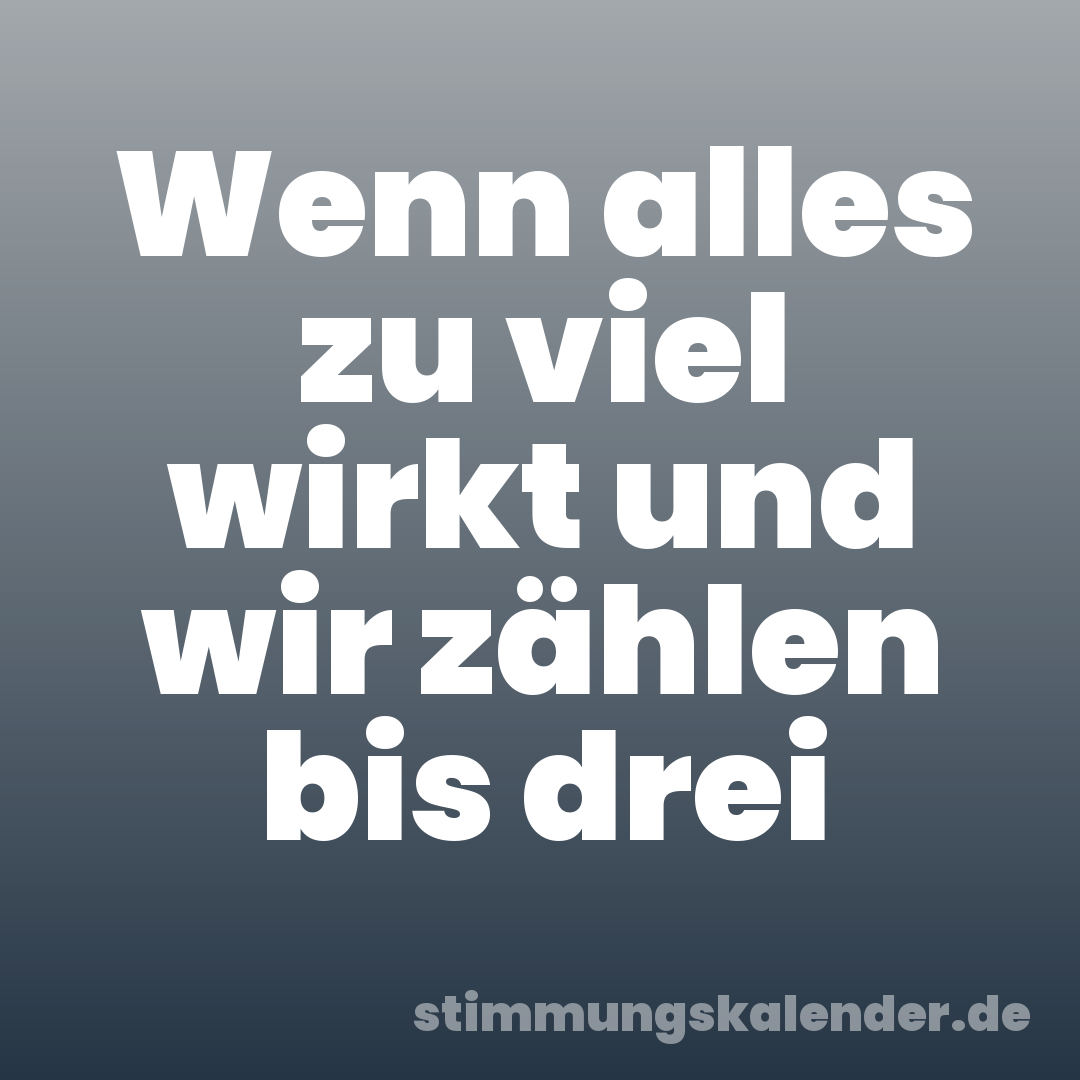 Wenn alles zu viel wirkt und wir zählen bis drei