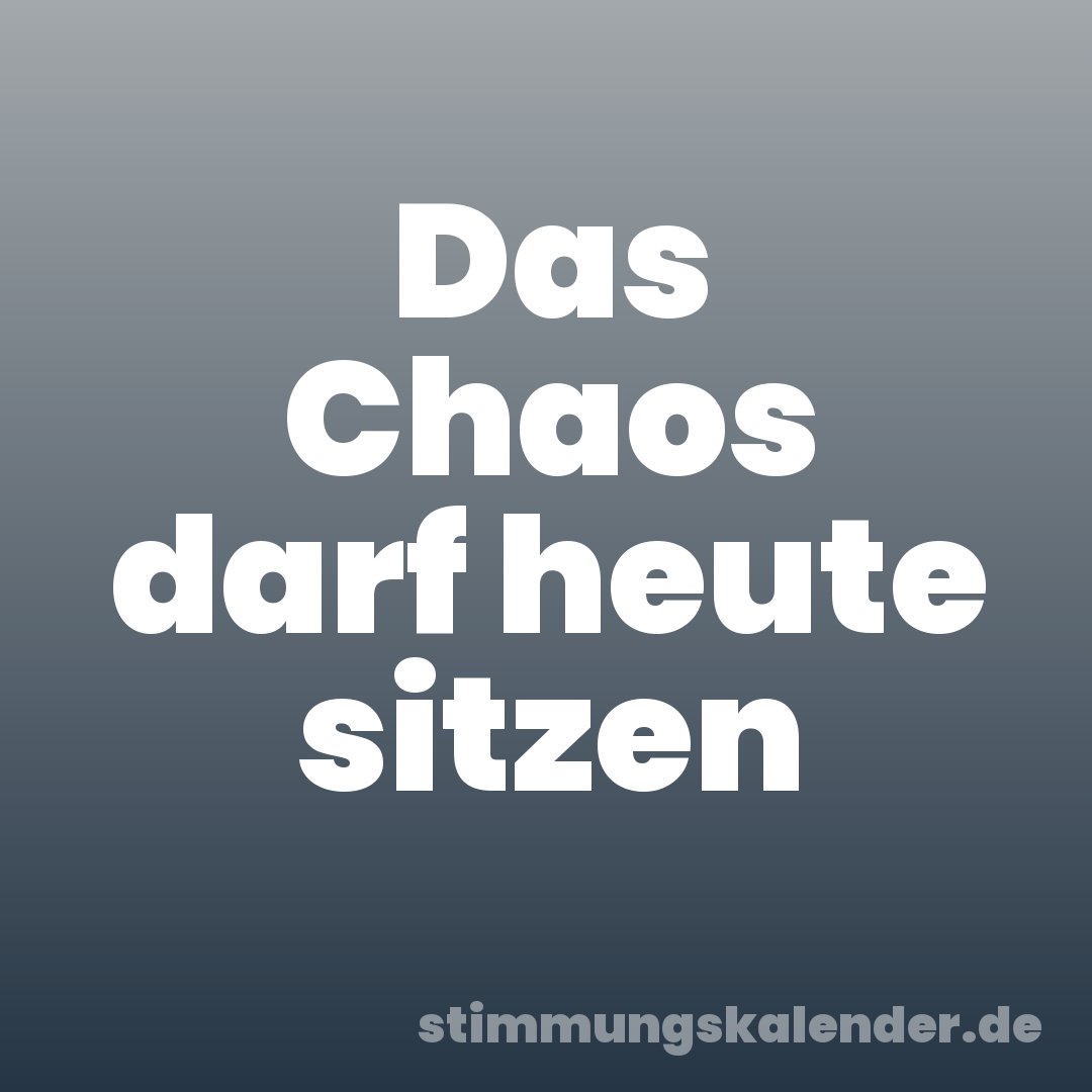 Das Chaos darf heute sitzen