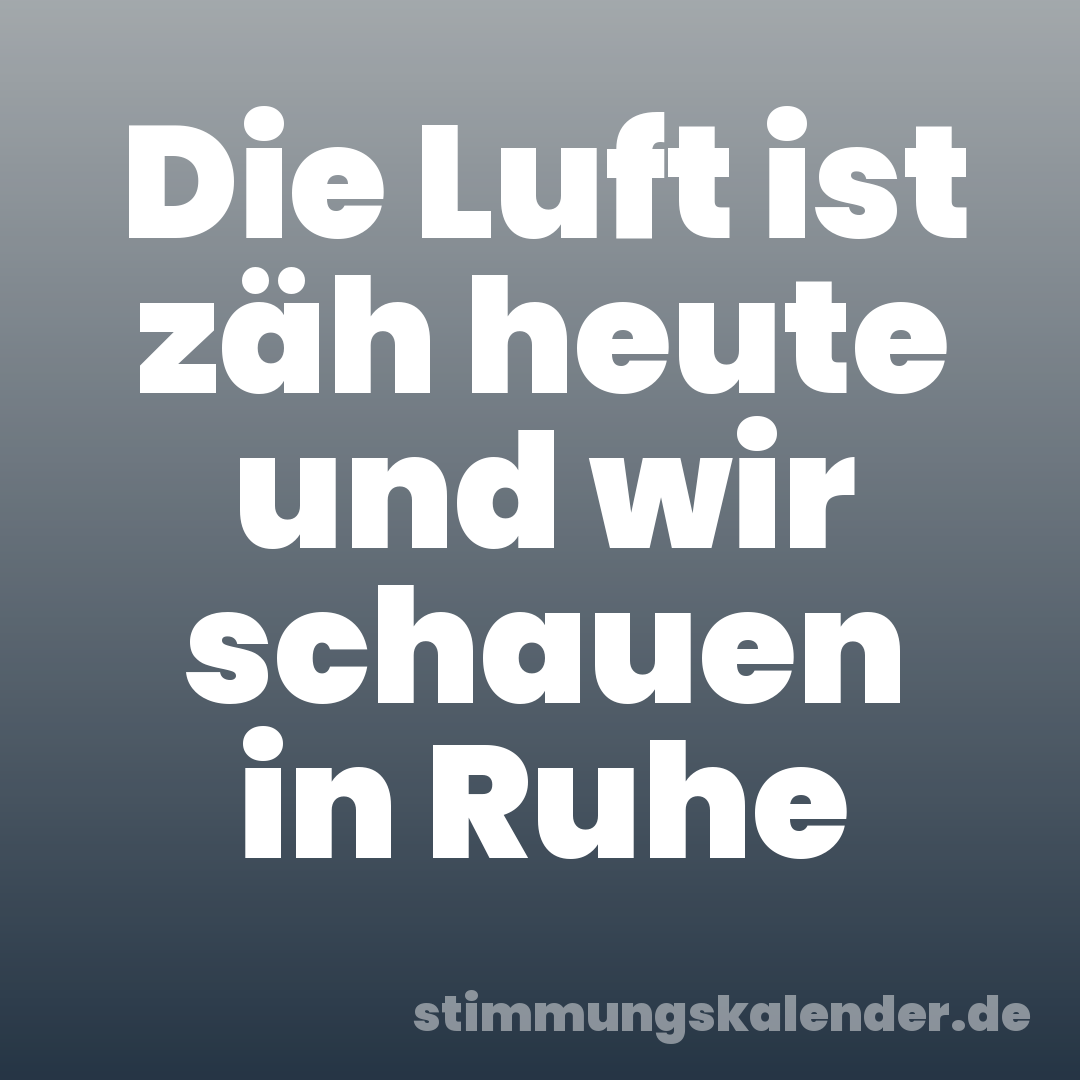Die Luft ist zäh heute und wir schauen in Ruhe