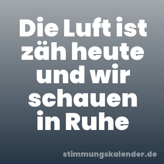 Die Luft ist zäh heute und wir schauen in Ruhe