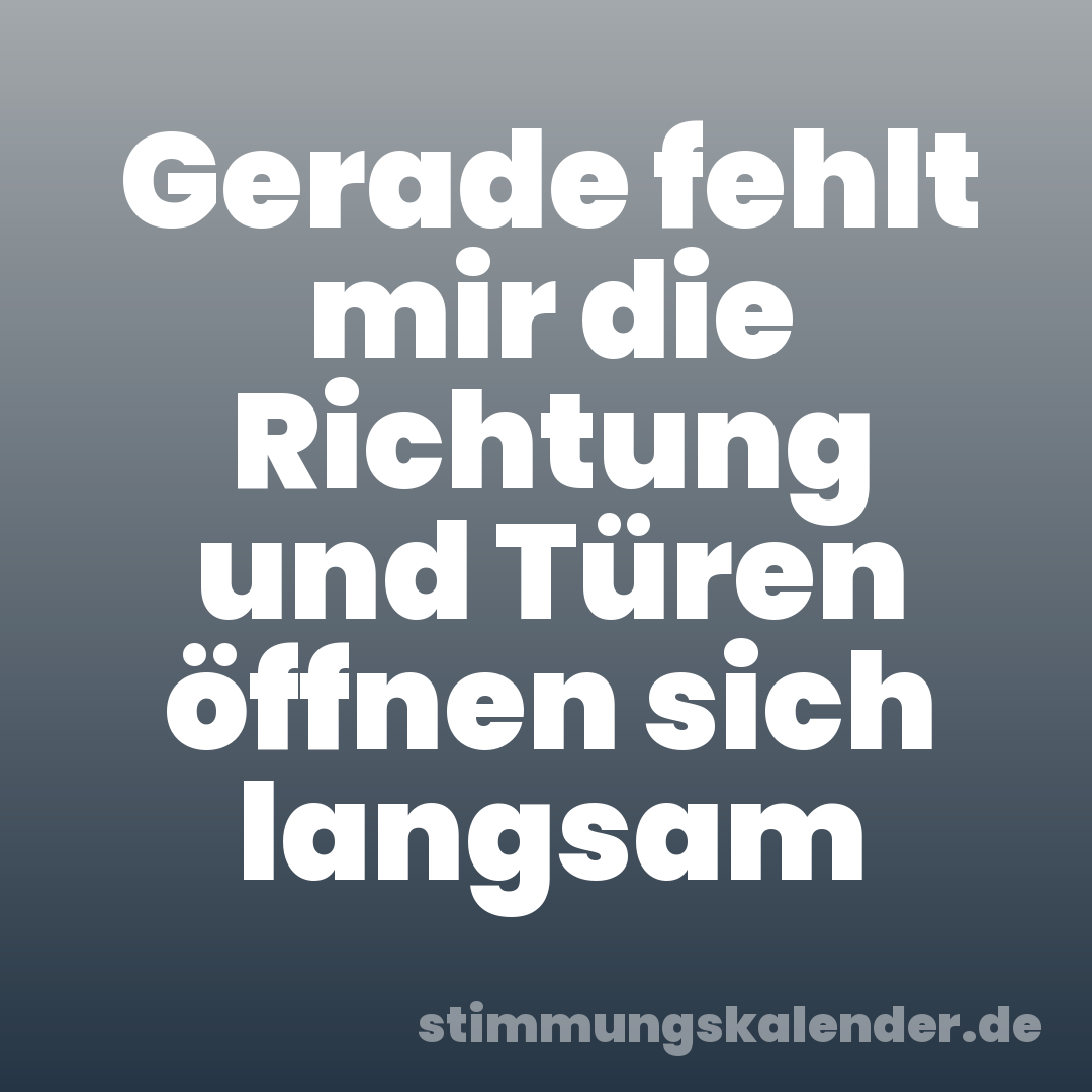 Gerade fehlt mir die Richtung und Türen öffnen sich langsam