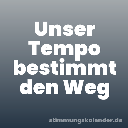 Unser Tempo bestimmt den Weg