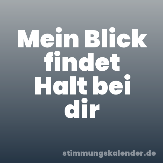 Mein Blick findet Halt bei dir