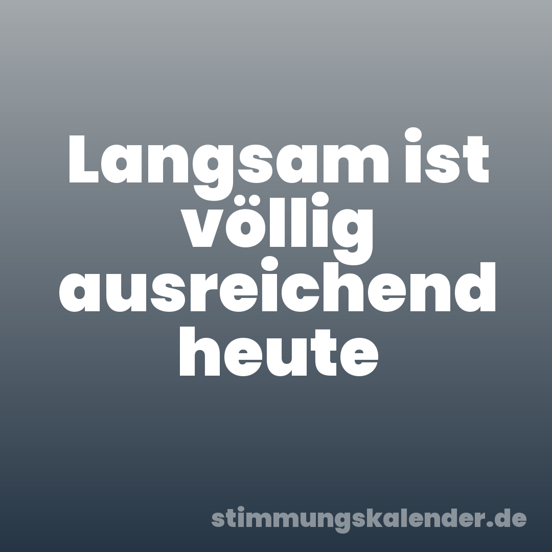 Langsam ist völlig ausreichend heute