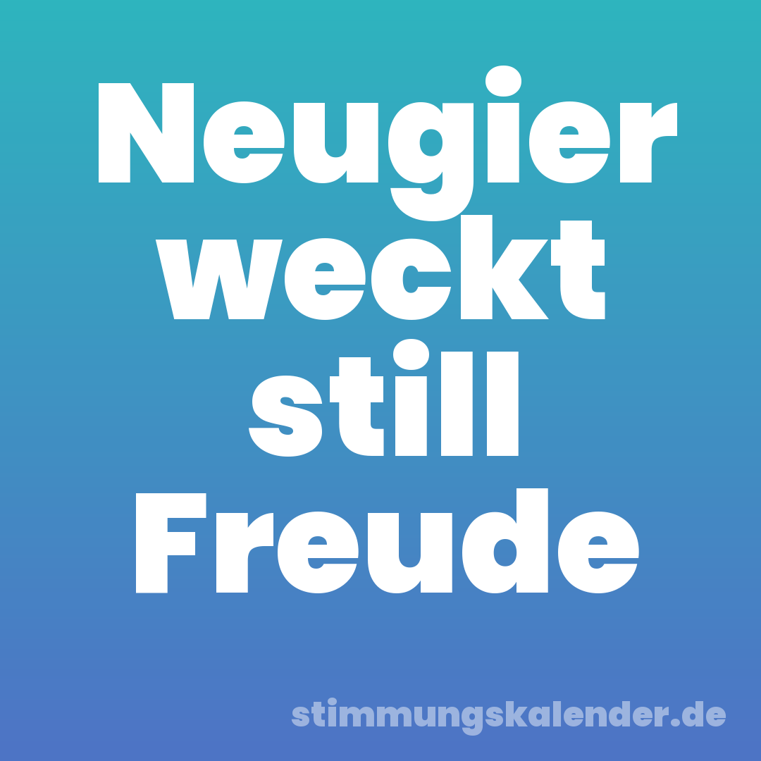 Neugier weckt still Freude
