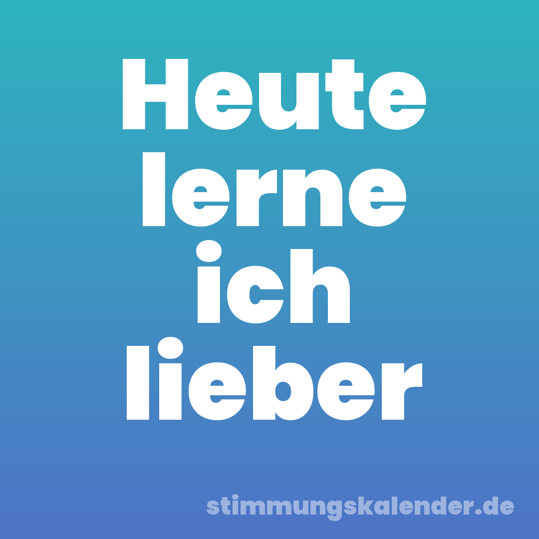 Heute lerne ich lieber