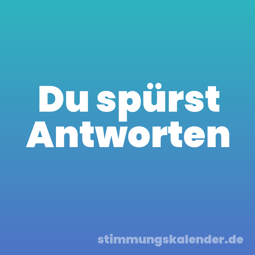 Du spürst Antworten