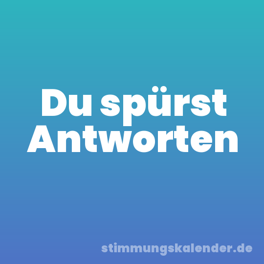 Du spürst Antworten