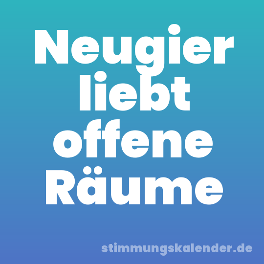 Neugier liebt offene Räume