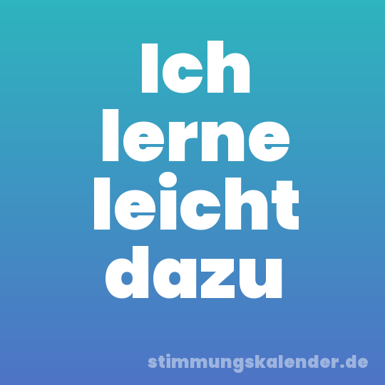 Ich lerne leicht dazu