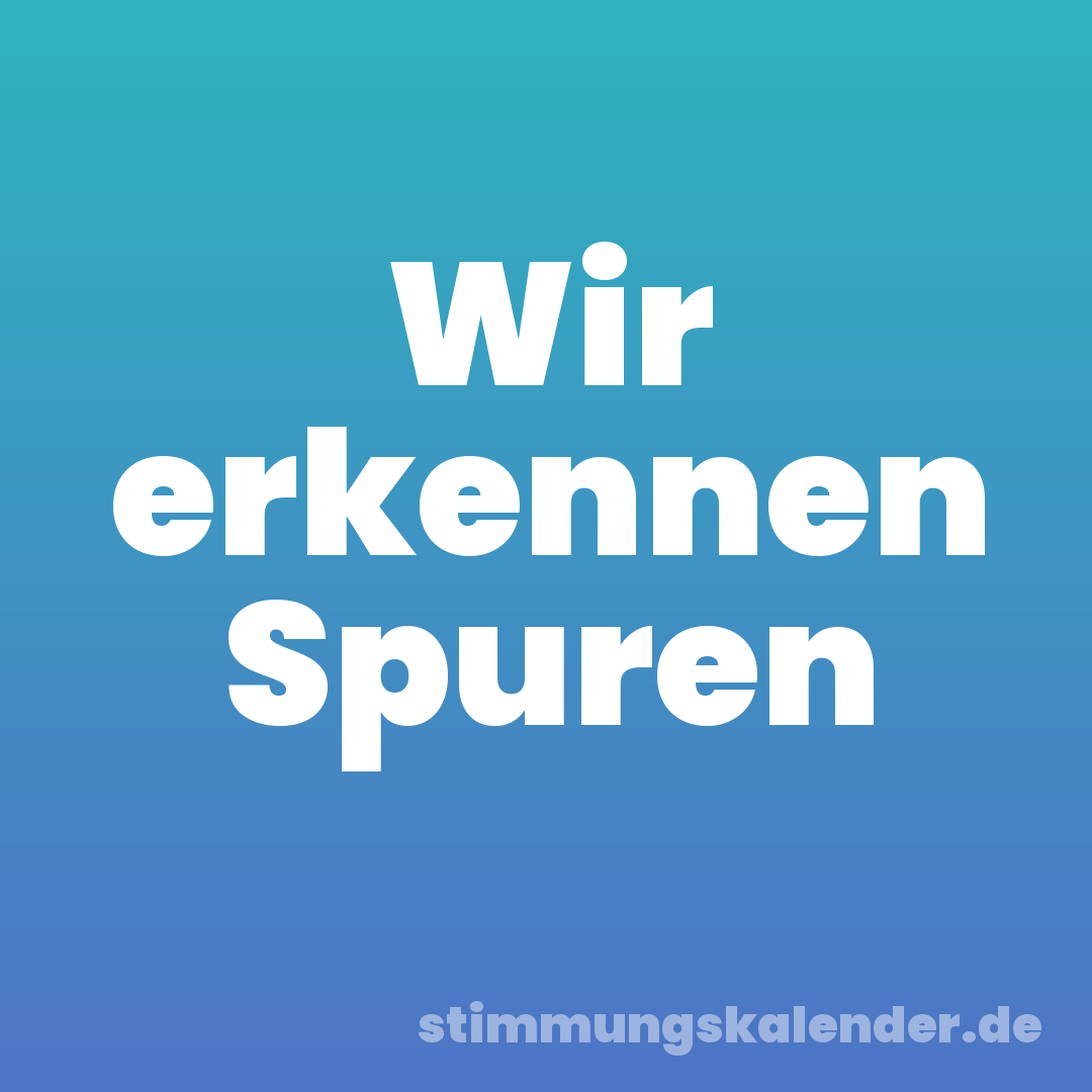 Wir erkennen Spuren