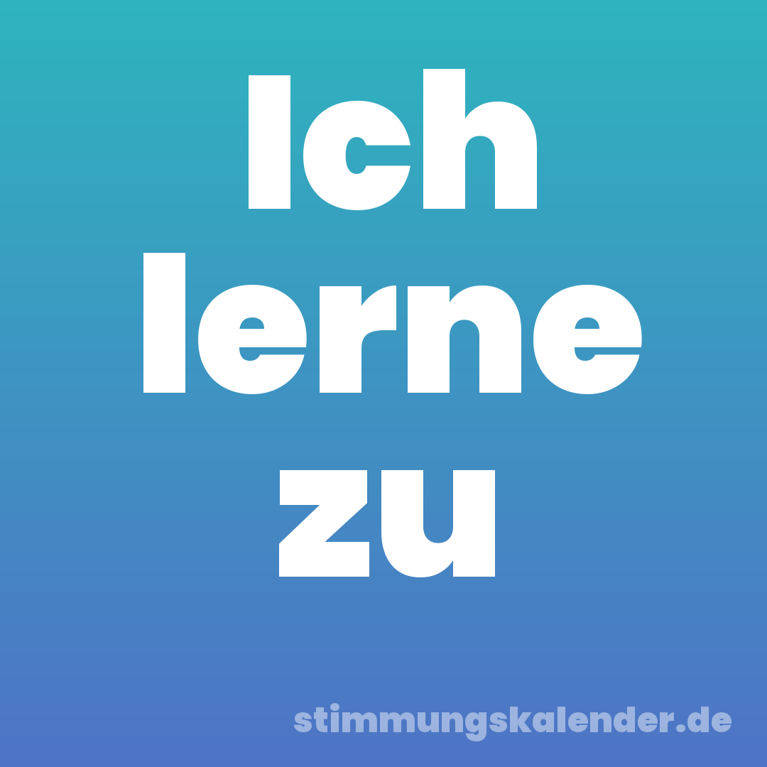 Ich lerne zu