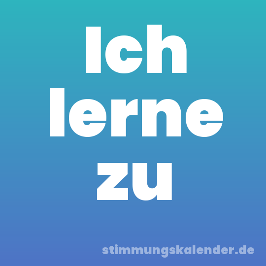 Ich lerne zu