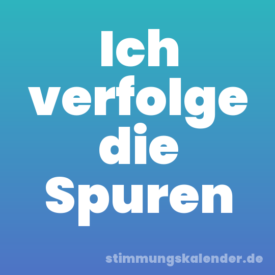 Ich verfolge die Spuren