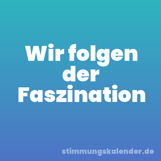 Wir folgen der Faszination