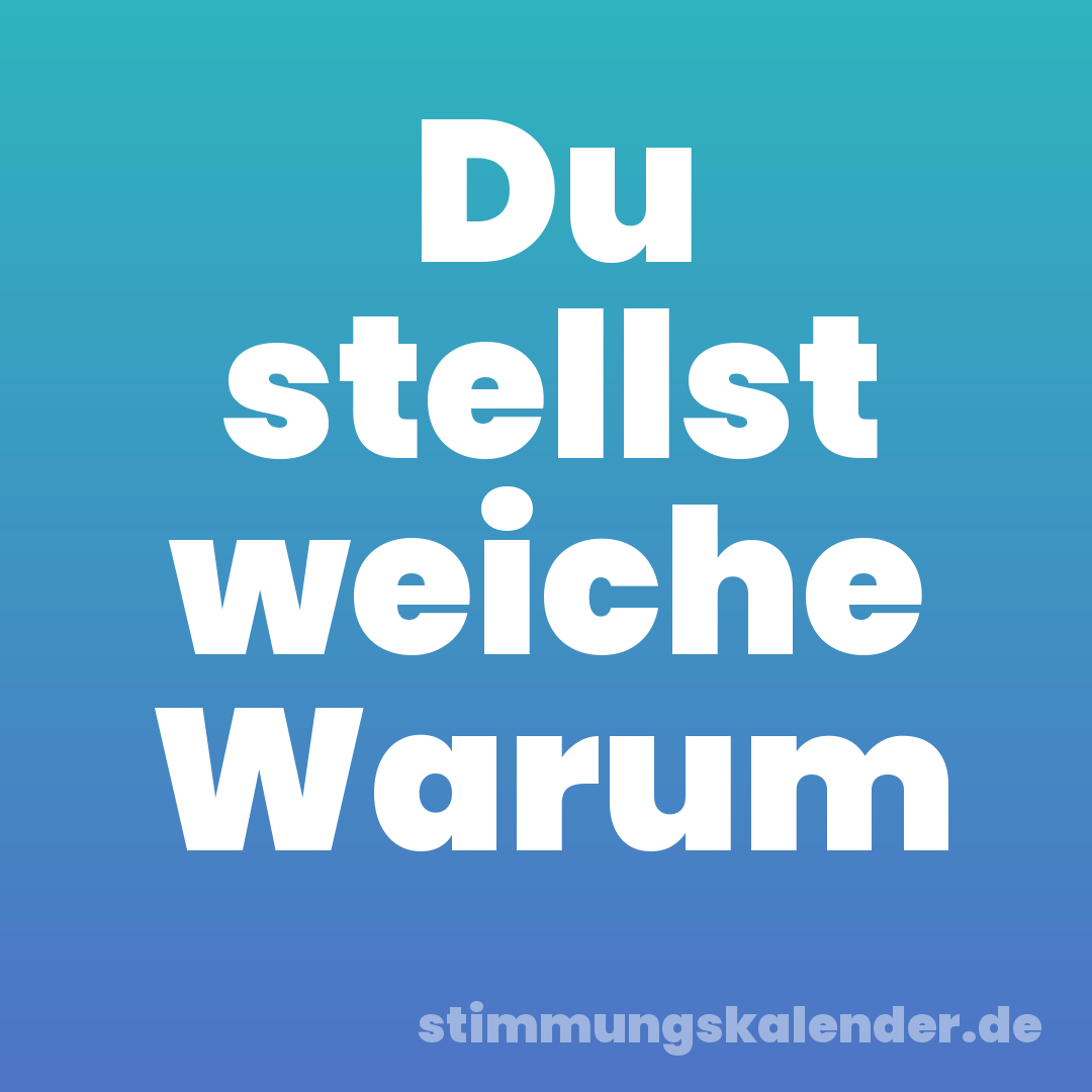 Du stellst weiche Warum